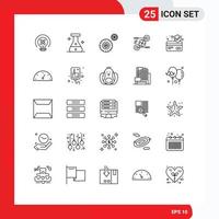 Line Pack of 25 Universal Symbols of card atm card wheel pertinent idea Editable Vector Design Elements