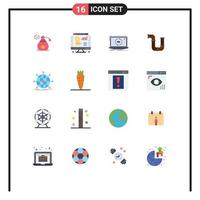 16 iconos creativos, signos y símbolos modernos de aplicaciones de herramientas de negocios, tubería de reparación, paquete editable de elementos de diseño de vectores creativos