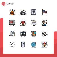 16 Creative Icons Modern Signs and Symbols of computer thanksgiving surface flag sound Editable Creative Vector Design Elements