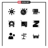 Modern Set of 9 Solid Glyphs and symbols such as horseshoe festival hobbies day software Editable Vector Design Elements