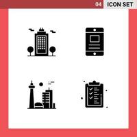 Solid Glyph Pack of Universal Symbols of building canada environment online famous city Editable Vector Design Elements