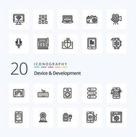 20 Device And Development Line icon Pack like cell  on off speaker switch setting vector