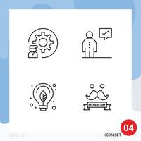 Pictogram Set of 4 Simple Filledline Flat Colors of coding management process communication green Editable Vector Design Elements