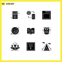 Set of 9 Modern UI Icons Symbols Signs for love grow web science cell Editable Vector Design Elements