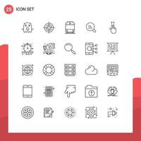 25 User Interface Line Pack of modern Signs and Symbols of schedule ups transport gesture signal Editable Vector Design Elements