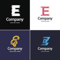 letra e diseño de paquete de logotipos grandes diseño de logotipos modernos y creativos para su negocio vector