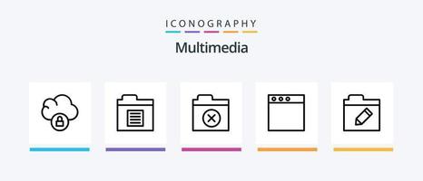 Multimedia Line 5 Icon Pack Including . control. mac. Creative Icons Design vector