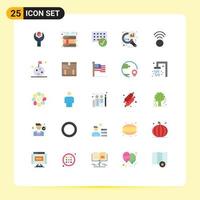 Pack of 25 creative Flat Colors of search stats graph analysis reading data analyzing gadget Editable Vector Design Elements