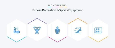 Fitness Recreation And Sports Equipment 25 Blue icon pack including riding. fast. fitness. skipping. jumping vector