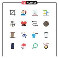 16 User Interface Flat Color Pack of modern Signs and Symbols of stars achievement knowledge navigation arrow Editable Pack of Creative Vector Design Elements