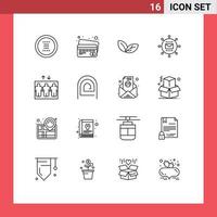 16 Creative Icons Modern Signs and Symbols of elevator optimization growth media engine Editable Vector Design Elements