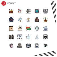 25 Creative Icons Modern Signs and Symbols of produc implementation stationary custom drawing Editable Vector Design Elements