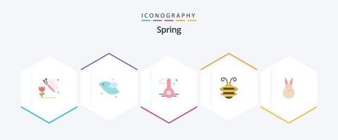 Spring 25 Flat icon pack including easter. ladybug. thermometer. ladybird. beetle vector