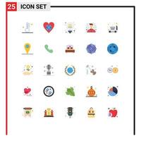 Set of 25 Modern UI Icons Symbols Signs for concrete programmer like development funding Editable Vector Design Elements