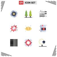 9 Creative Icons Modern Signs and Symbols of leaf configuration kitchen break cog Editable Vector Design Elements