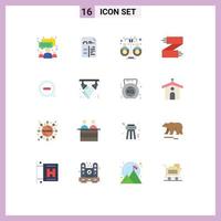 Modern Set of 16 Flat Colors Pictograph of scarf clothes shop budget clothes income Editable Pack of Creative Vector Design Elements