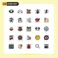 25 User Interface Filled line Flat Color Pack of modern Signs and Symbols of things iot app internet pray Editable Vector Design Elements