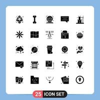 25 iconos creativos, signos y símbolos modernos de decoración, globo espacial, mensaje científico, elementos de diseño vectorial editables vector