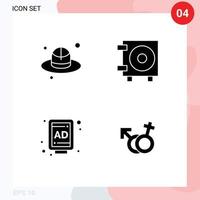 User Interface Solid Glyph Pack of modern Signs and Symbols of brim gender cash ad male Editable Vector Design Elements