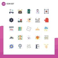 Flat Color Pack of 25 Universal Symbols of document bag saving hobby shopping Editable Vector Design Elements