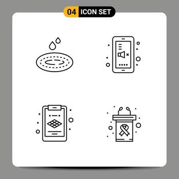 4 Line concept for Websites Mobile and Apps rain layer spa phone presentation Editable Vector Design Elements
