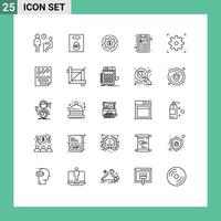 25 Thematic Vector Lines and Editable Symbols of job profit easter money make Editable Vector Design Elements