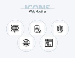 Web Hosting Line Icon Pack 5 Icon Design. web. data. server rack. analytics. data vector