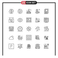 25 Line concept for Websites Mobile and Apps document usb couple port romantic Editable Vector Design Elements