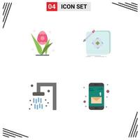 4 Universal Flat Icons Set for Web and Mobile Applications egg bath easter logo travel Editable Vector Design Elements