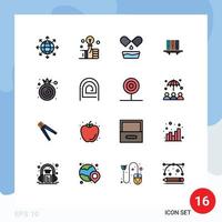 16 User Interface Flat Color Filled Line Pack of modern Signs and Symbols of storage documents drug database archive Editable Creative Vector Design Elements