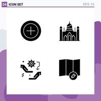 Group of 4 Solid Glyphs Signs and Symbols for finance setup aurangabad fort lalbagh setting Editable Vector Design Elements