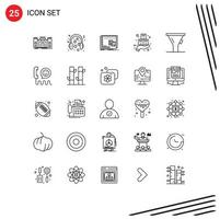 25 Universal Line Signs Symbols of cyber package mic program operational Editable Vector Design Elements