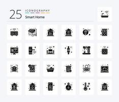 Smart Home 25 Solid Glyph icon pack including error. alert. smart. control. option vector