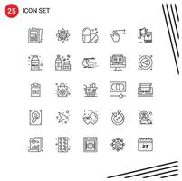 25 Thematic Vector Lines and Editable Symbols of knowledge right hindu gesture medical Editable Vector Design Elements
