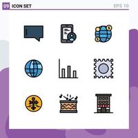 Set of 9 Modern UI Icons Symbols Signs for lsd moderate investment graphic internet Editable Vector Design Elements