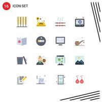 Universal Icon Symbols Group of 16 Modern Flat Colors of nonsmoking mixture marshmallow learn book Editable Pack of Creative Vector Design Elements