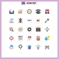 paquete de iconos de vector de stock de 25 signos y símbolos de línea para elementos de diseño de vector editables de diagrama de informe de carpeta de rack de habitación