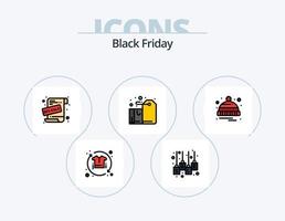 Black Friday Line Filled Icon Pack 5 Icon Design. sale. discount. sign. shirt. fashion vector