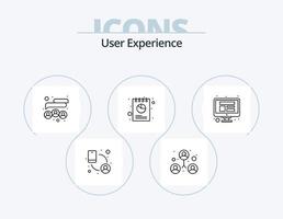 paquete de iconos de línea de experiencia de usuario 5 diseño de iconos. pruebas. chat. antivirus toque. interactivo vector