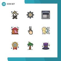 9 iconos creativos signos y símbolos modernos del sitio web de la casa diwali diseño web elementos de diseño vectorial editables vector