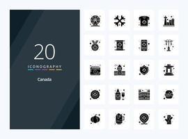 20 Canada Solid Glyph icon for presentation vector