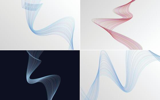 Add visual interest to your project with this pack of 4 vector line backgrounds