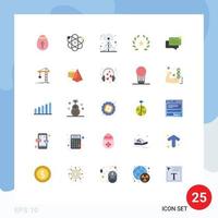 25 User Interface Flat Color Pack of modern Signs and Symbols of ecommerce films broadcasting stare cinema Editable Vector Design Elements