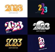 Big Set of 2023 Happy New Year logo text design 2023 number design template vector