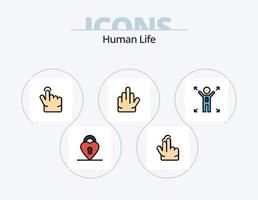 paquete de iconos llenos de línea humana 5 diseño de iconos. . zoom. persona. estrujar. gesto vector