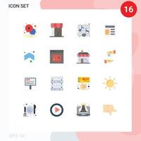 16 Universal Flat Colors Set for Web and Mobile Applications up arrow music ui document Editable Pack of Creative Vector Design Elements