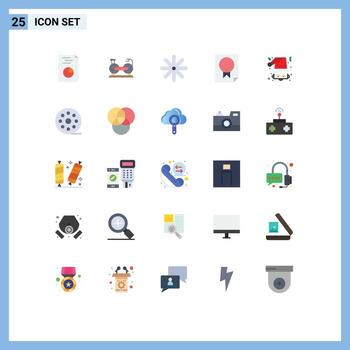 25 User Interface Flat Color Pack of modern Signs and Symbols of claus report flower paper data Editable Vector Design Elements