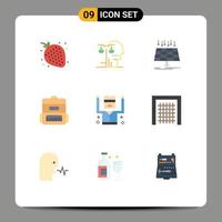 Modern Set of 9 Flat Colors and symbols such as arrested education law bag technology Editable Vector Design Elements