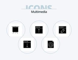 Multimedia Glyph Icon Pack 5 Icon Design. . edit. deck. app. mac vector