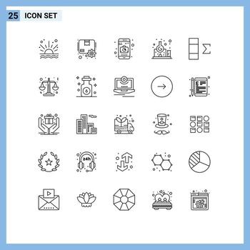 25 Line concept for Websites Mobile and Apps summary column application study laboratory Editable Vector Design Elements